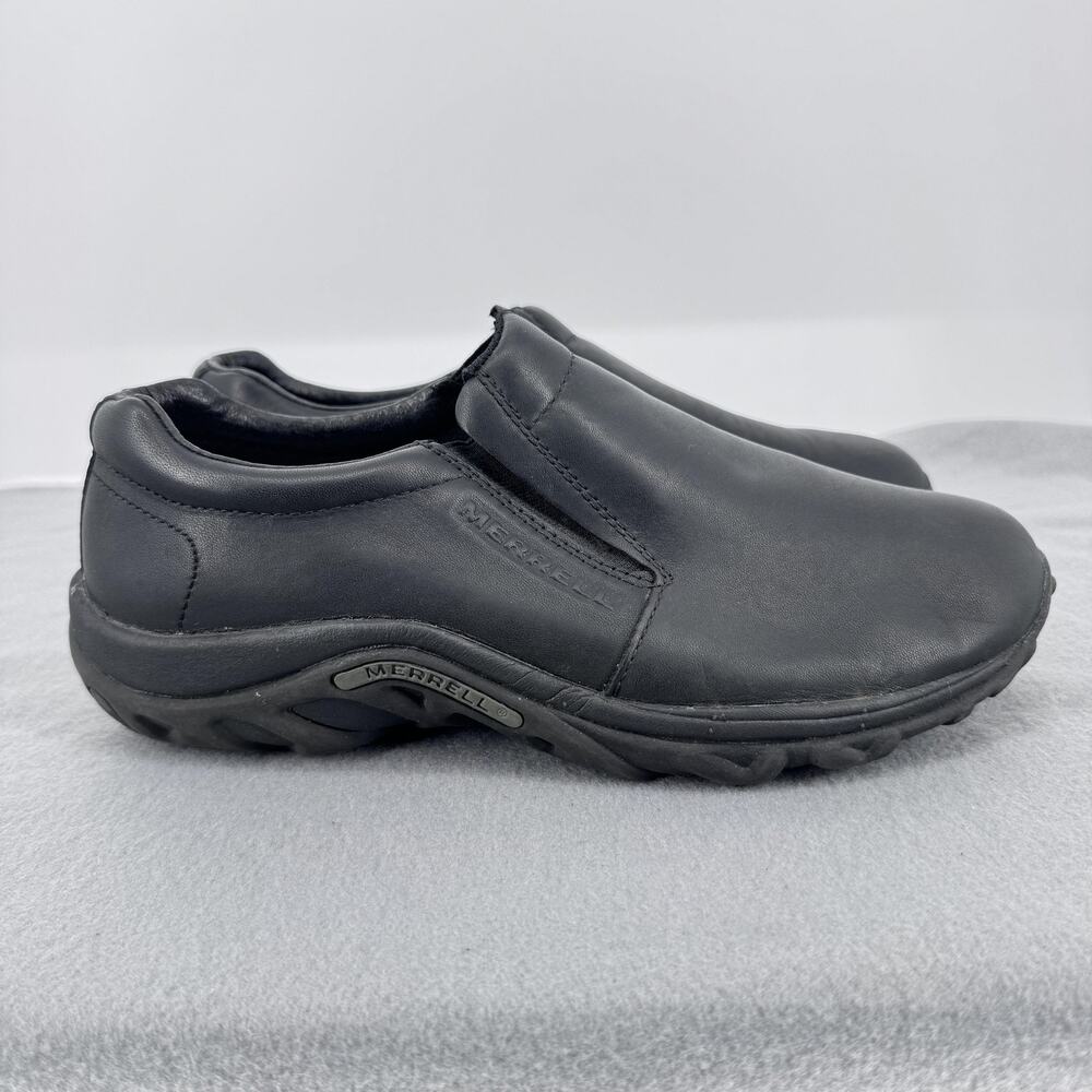 Merrell Jungle Moc Leather Shoes Womens Size 9.5 Black Slip On‎ Comfort 60890